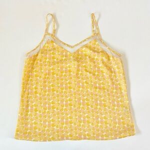 Nine West EUC Yellow Spaghetti Strap Camisole/Tank Top with Sheer Detail, XS